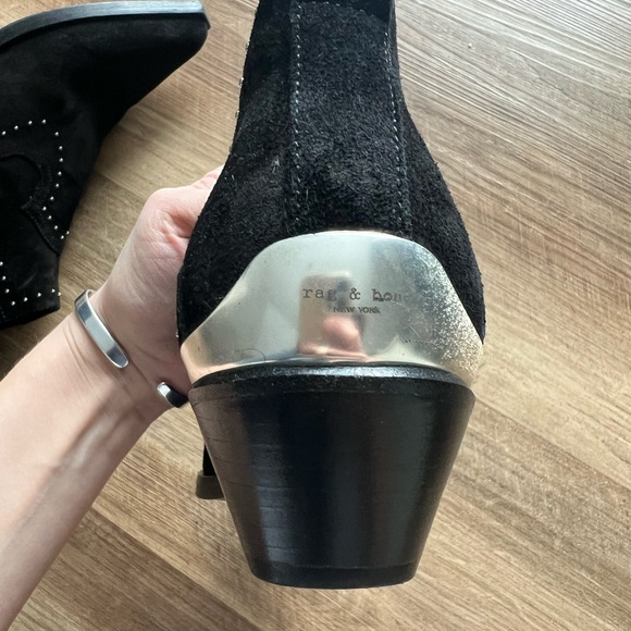 Rag and Bone Westin stud boot in black suede - Picture 5 of 7